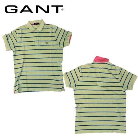 GANT Vintage Men’s Polo Green with Pink Details Size M - Picture 3 of 7
